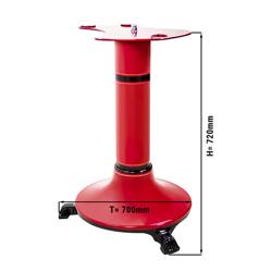 Suporte para fatiadora de volante ASS300 - Design rústico italiano - 700x700x720mm - Vermelho - compatível com ASS300