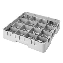 CAMBRO | CAMRACK® - Cesto de lavatório para chávenas 1/1 com 16 compartimentos - 500x500mm - Cinzento