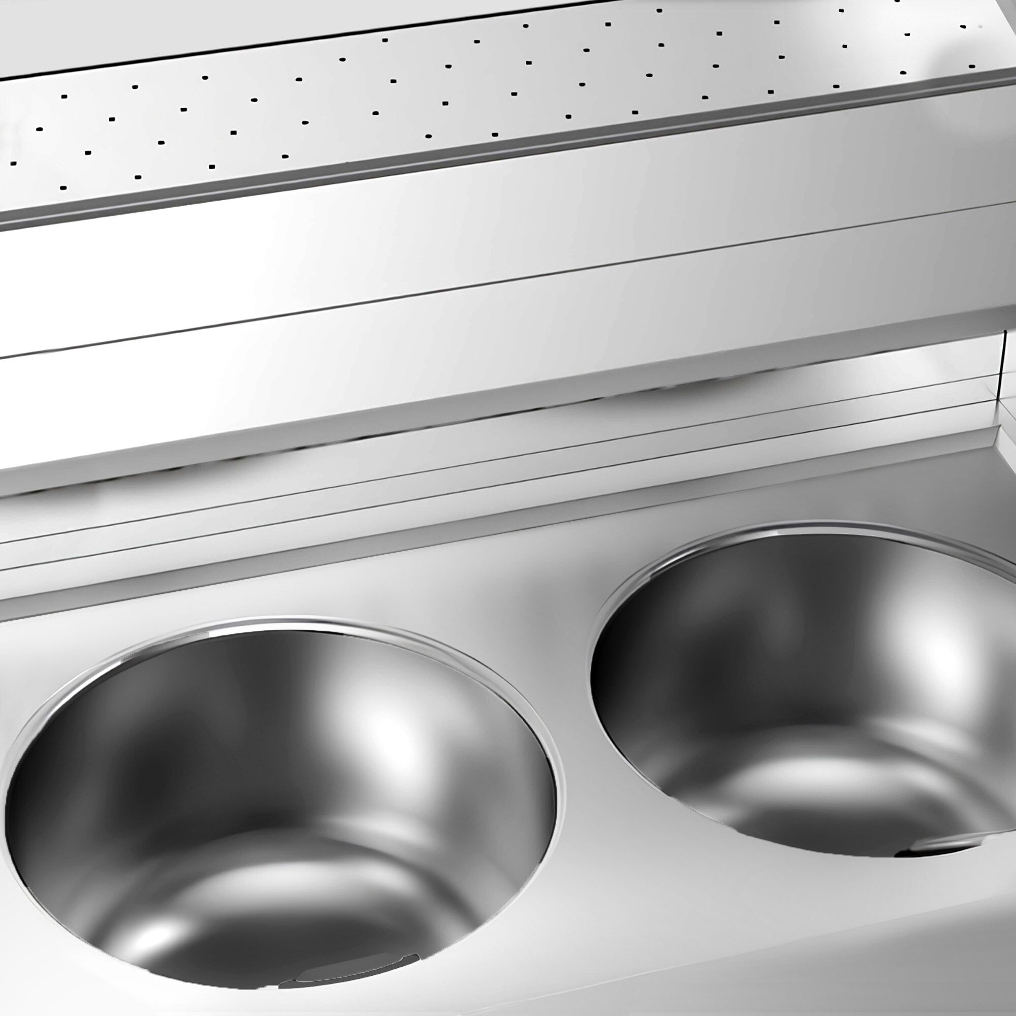 Friggitrice a gas - rotonda - 3x 13 litri - 51 kW - incl. cappa e vasca per patatine fritte