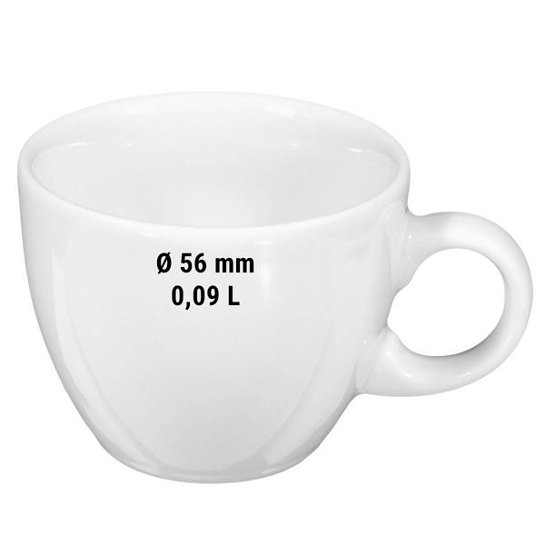 (6 pieces) SELTMANN WEIDEN | Espresso Demitasse Cups Meran BASIC – Porcelain - White - 90 ml