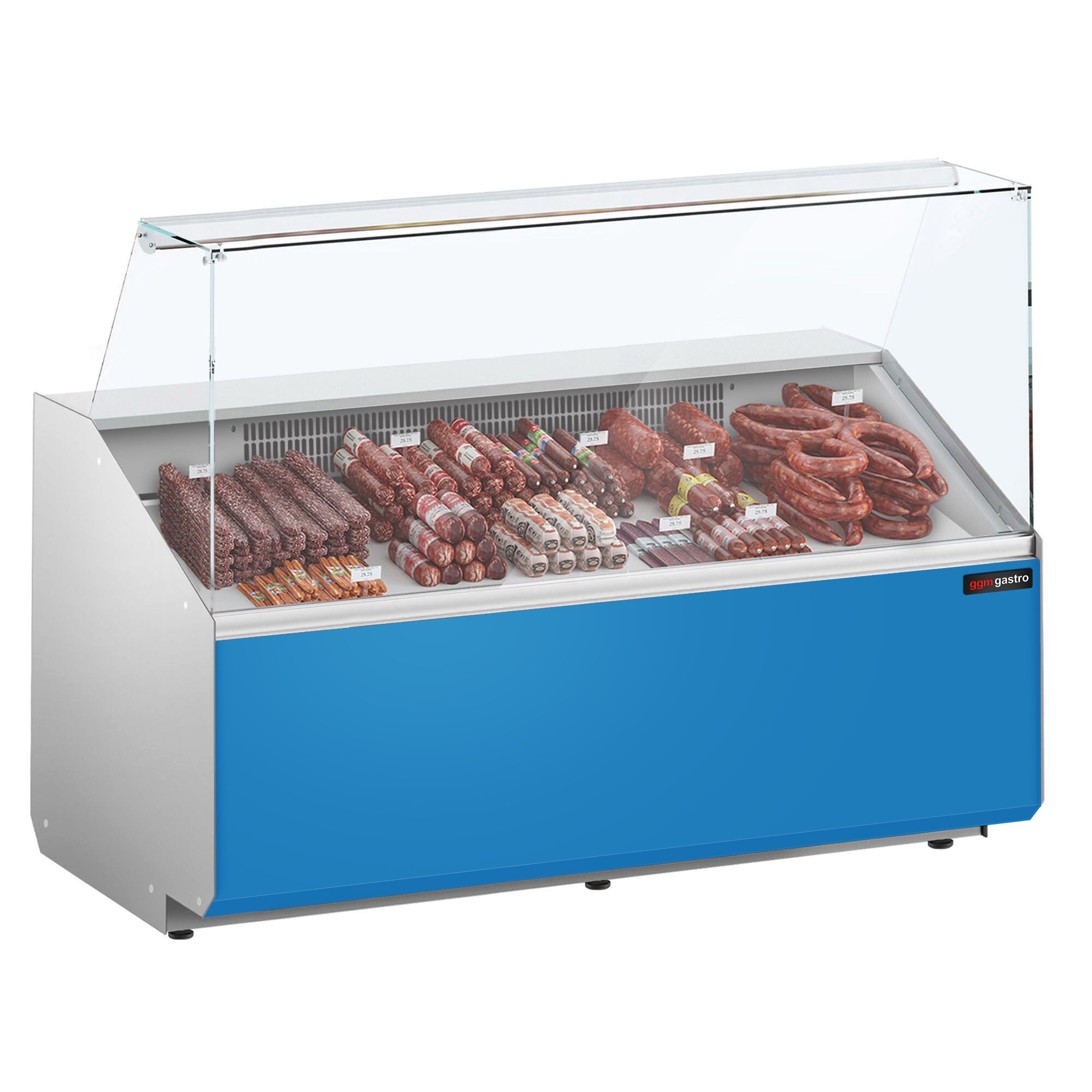 Comptoir vitrine réfrigérée - 1568x979mm - +2/+6°C - 324L - Façade hellblau