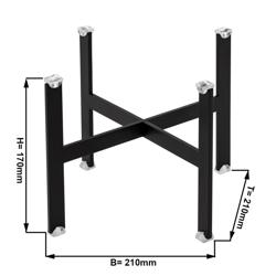 Buffet Stand - Powder-coated stainless steel - Black - square - Height: 170mm - suitable for platters & plates from 210mm