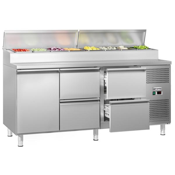 Preparation table ECO - 1795mm - 1 door & 4 drawers - for 8x GN 1/3
