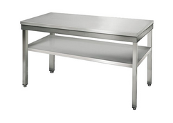 Mesa de trabalho ECO - em Aço inox - 1,4 m - com base