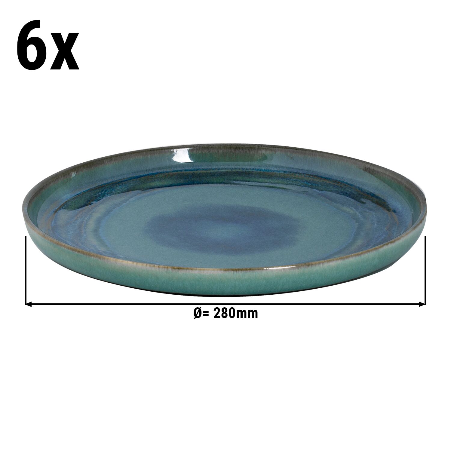(6 Pièces) MIAMI - Assiette - Plate - Ø 280 mm - Vert