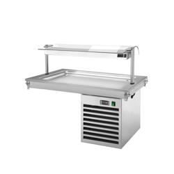 Beépíthető hűtött medence - 1000 mm - +2 és +8 °C között - 3x GN 1/1 - 350 W - üveg felépítménnyel