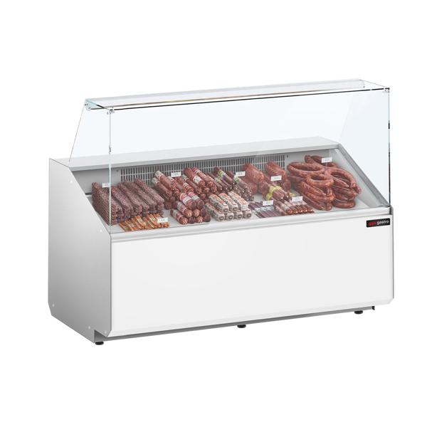 Banco gastronomia professionale - 1568x979mm - Statica - 324 L - Vetro dritto - Pannello frontale Bianco RAL 9016