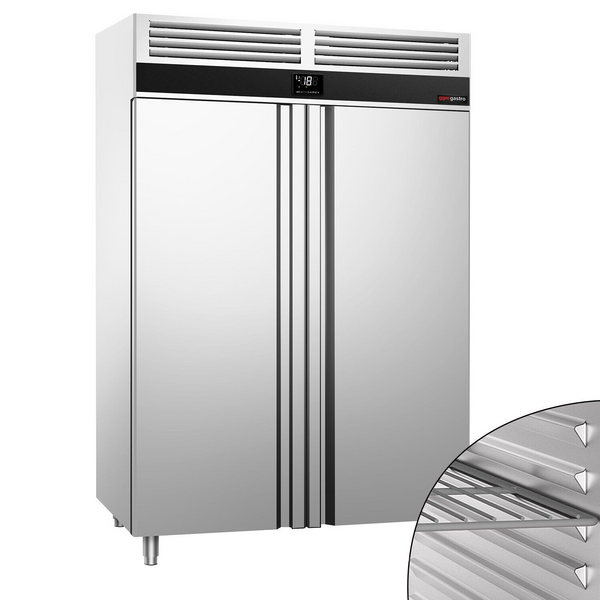 Морозильный шкаф из нержавеющей стали PREMIUM - GN 2/1 - 1400 л - с 2 дверями