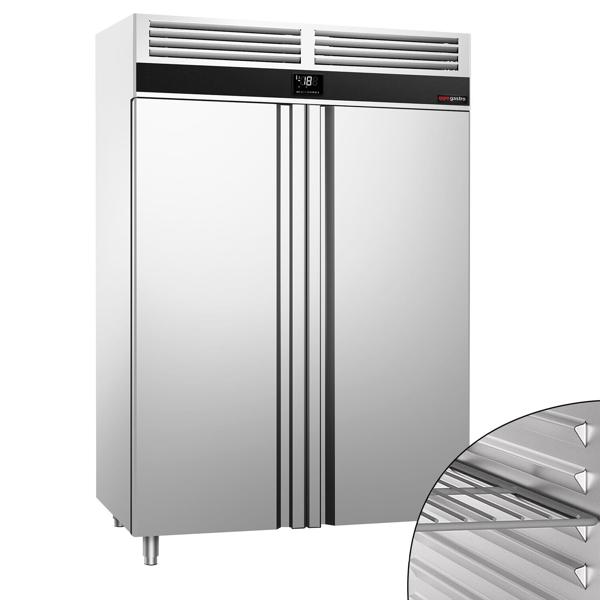 Vrieskast RVS PREMIUM - GN 2/1 - 1400liter - -22°C tot -10°C - met 2 deuren - geforceerde koeling, automatische ontdooiing & LED-verlichting