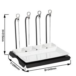 CLASSICO - Porte-brochettes - Noir - incl.4 brochettes