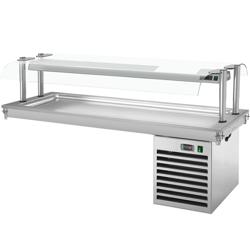 Einbau Kühlplatte - 2100mm - +2 bis +8 °C - 6x GN 1/1 - 700 Watt - mit Glas-Hustenschutz