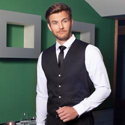 (6 pieces) KARLOWSKY | Men's Hospitality Waistcoat Kai – Black - Size 54 - Slim Fit - 95°C Wash