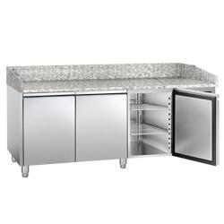 Chladicí stůl na pizzu ECO - 2025x800 mm - se 3 dveřmi - se žulovou pracovní deskou
