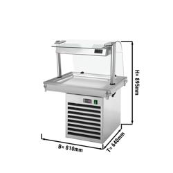 Einbau Kühlplatte - 800mm - +2 bis +8 °C - 2x GN 1/1 - 350 Watt - mit Glas-Hustenschutz