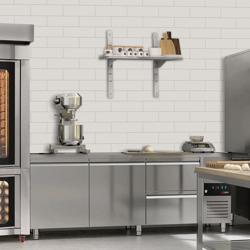 Zidna polica ECO - 800x400 mm - s 1 policom - inox - nosivost 45 kg/polica