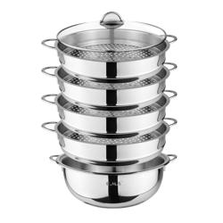 Vaporiera a 6 pezzi in acciaio inox - Ø 280 mm - 5,8 litri