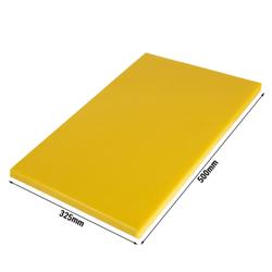 Tocător HACCP - 325x500 mm - grosime: 20 mm - polietilenă HDPE 500 - galben - anti‑alunecare - pentru uz profesional / HORECA