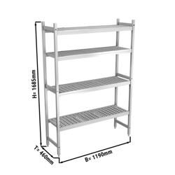 Estantería básica de aluminio (anodizado) - 1190 x 1685 mm