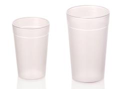(50 stuks) melkglazen - 200ml - Transparant-melkig - incl. stapelbaar; gehard kunststof (polycarbonaat)