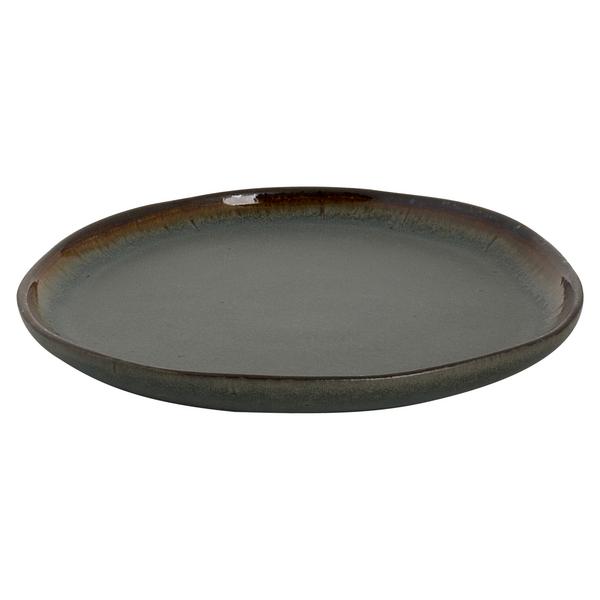 (6 pcs) DAVIDE | Plate - flat - Stoneware - Ø220mm - Brown