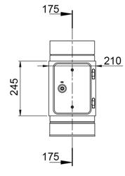 Revizijski element s vratima - s kutijom - od nehrđajućeg čelika - Duljina: 426 mm - Ø 350 mm