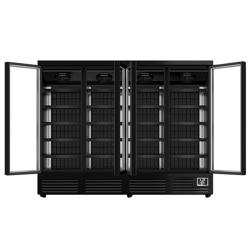 Witryna chłodnicza naścienna - 2520 mm - 1900 litrów - z oświetleniem LED, izolowanymi szklanymi drzwiami i 5 półkami	