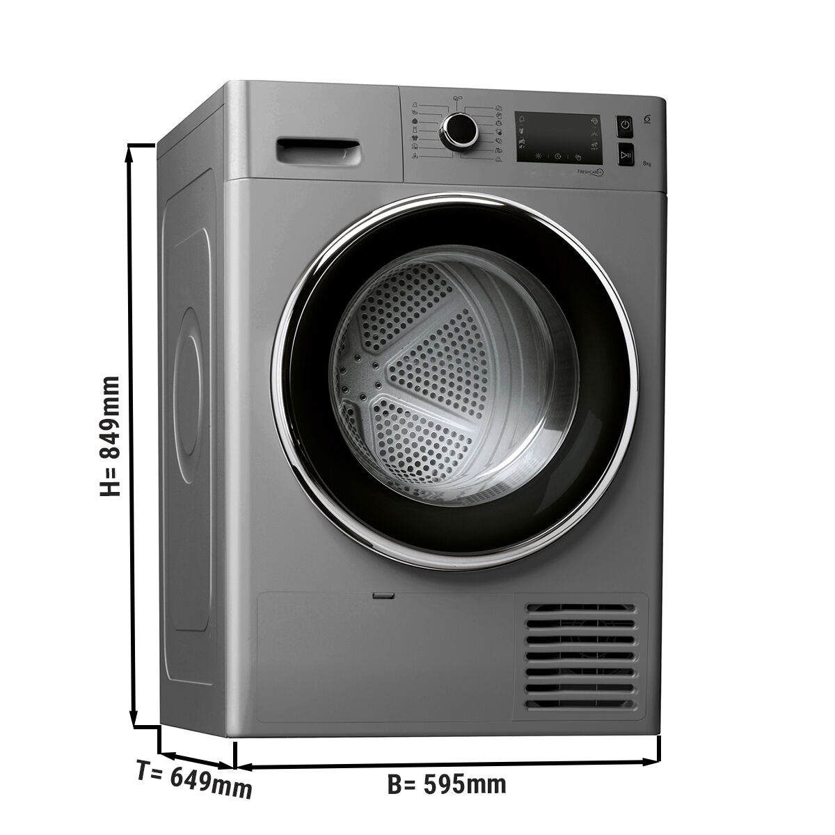 Sèche-linge professionnel à pompe à chaleur - 8kg - Digital