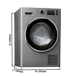 Wasdroger met warmtepomp - 8 kg - Zilver