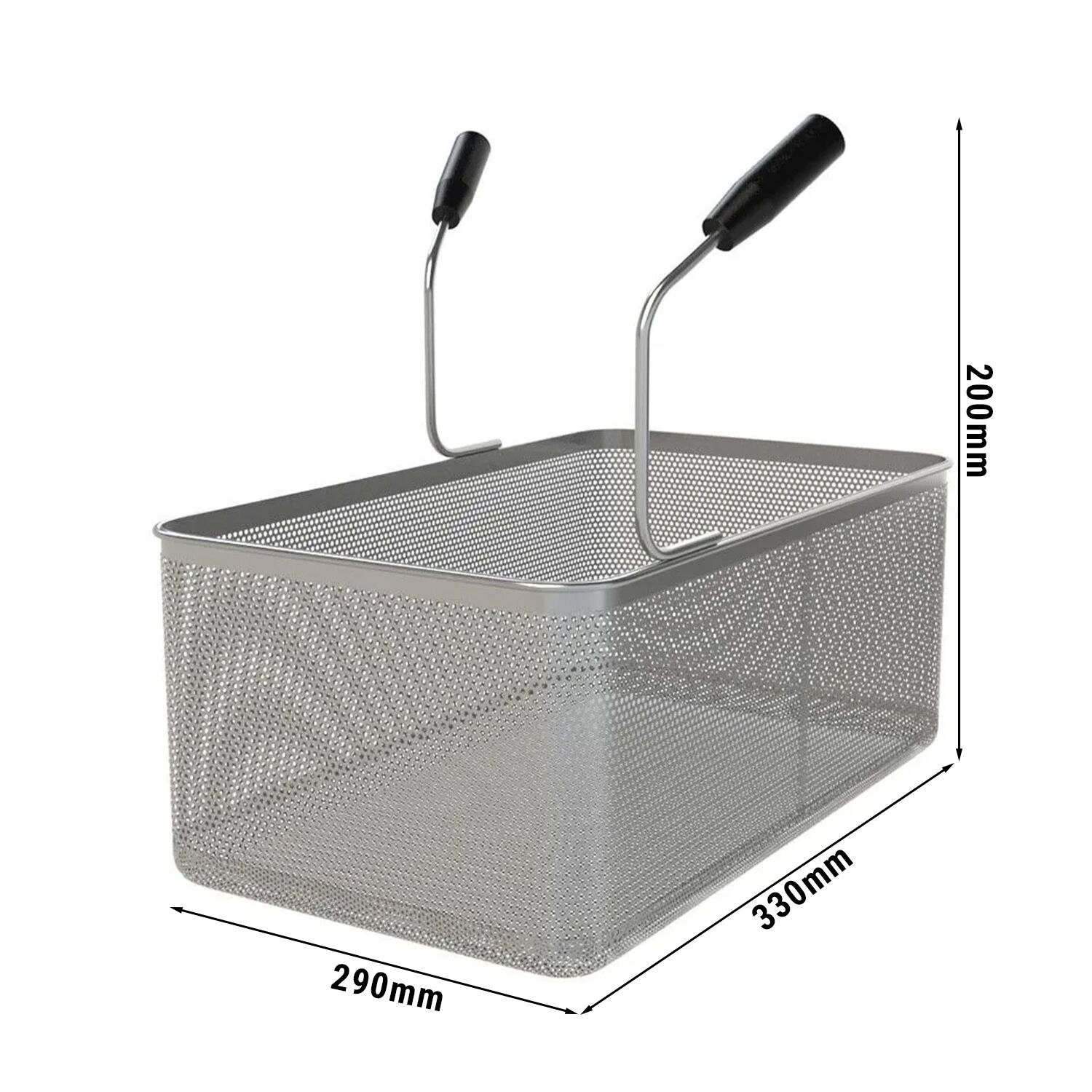 Panier à pâtes - 290x330x200mm - Inox - GN 1/1 - compatible avec Cuiseur à pâtes ENB663P, ENB669P, ENB479P, GNB479E, GNB879E - 2 poignées