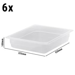 (6 τεμάχια) CAMBRO | CAMWEAR® - Δοχείο GN από πολυπροπυλένιο 1/2 - Γαλακτώδες - Βάθος 65 mm