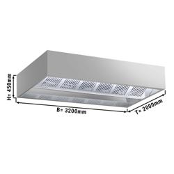 Commercial induction ceiling canopy - 3200 mm - without motor - with filter