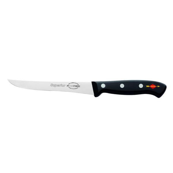 F. DICK | Superior Boning Knife – 13 cm - Flexible curved blade - Black/Silver handle