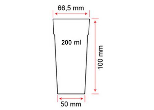 (50 pièces) Verre en Polycarbonate - Dépoli - 200 ml