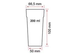 (50 stuks) melkglazen - 200ml - Transparant-melkig - incl. stapelbaar; gehard kunststof (polycarbonaat)