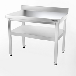 Worktable Stainless steel PREMIUM - 1000x600mm - with undershelf & upstand
