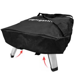 (2 pz) Forno a gas per pizza - Platea in mattoni refrattari - 562x702mm - per Ø 40cm pizza - fino a 500°C - Meccanico - Nero - incl. Tragetasca