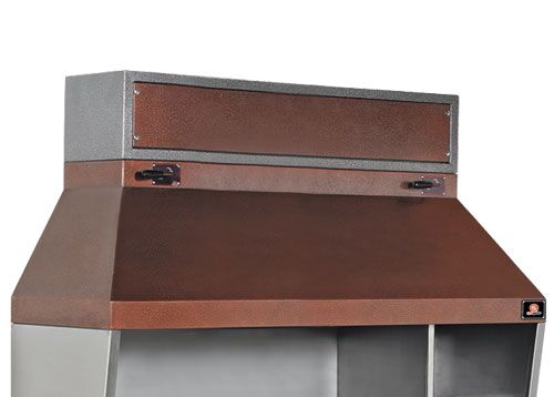 Väggmonterad kolgrill - 2150x750x2350 mm - rostfritt stål AISI 304