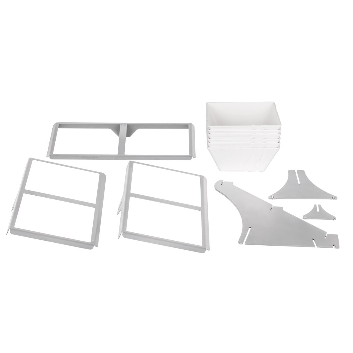 Présentoir buffet / étagère - blanc - incl. 6 bols en mélamine - rectangulaires