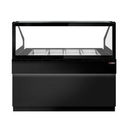 Saladetă TORONTO - 1500mm - față neagră - 2 uși - pentru 4x GN 1/1 - blat de lucru din granit negru