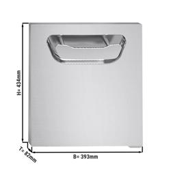 Onderbouw deur - 393x82x(H)434mm - RVS | aanslag rechts - passend voor Lorenzo 700 & 900