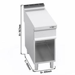 Ουδέτερο ερμάριο - 40x90x96,7 cm - ανοξείδωτο ατσάλι AISI 304 | με συρτάρι | ανοιχτός κάτω όροφος | με πλάτη - συμβατό με LORENZO 900