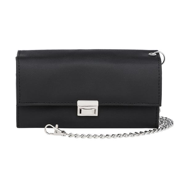 KARLOWSKY | Waiter Wallet – Leather - Black - 18.2 × 12.5 cm - 6 Note Pockets - Integrated Chain & Carabiner