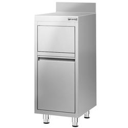 Caixote do lixo PREMIUM - com tampa basculante - 400x1150x600mm - com fecho suave - Aço inoxidável AISI 430