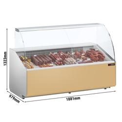 Vitrina de refrigeración - 1881mm - vitrina expositora - panorámica con frontal acristalado - 387l - color frontal beige (RAL1015)