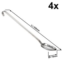 (4 pcs) Cuillère de service - Ø70mm - Longueur : 420mm - Acier inoxydable