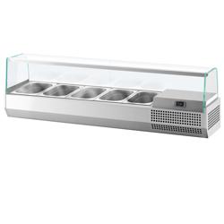 Tapasvitrine PREMIUM PLUS - met LED-verlichting - 1493x413mm - 5x GN 1/3