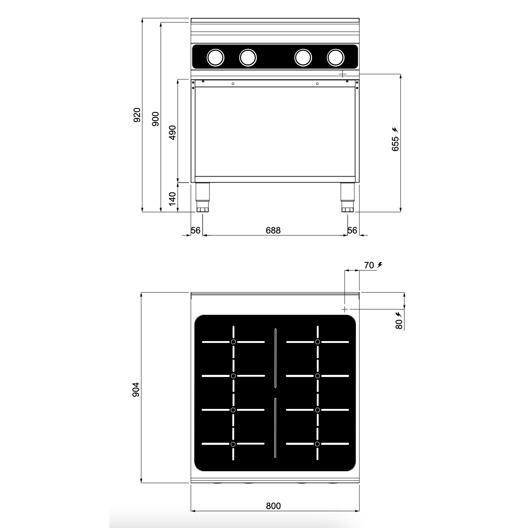 Fourneau à induction - 28kW - Bflex Digital