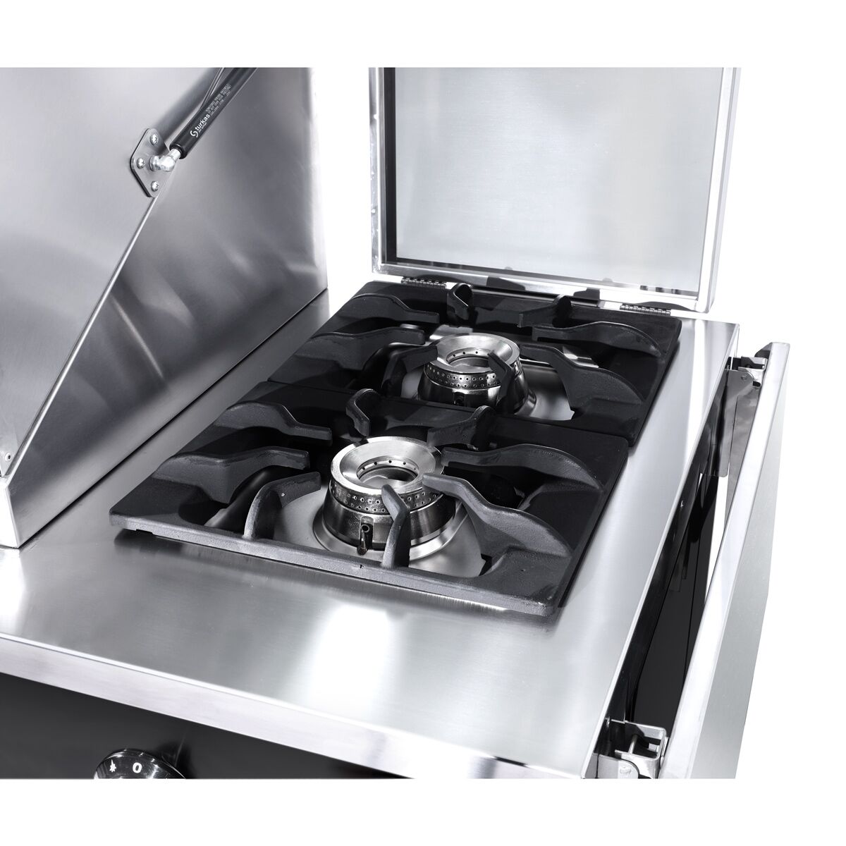 Barbecue à gaz professionnel - 22,5kW - sur pied - P850mm - Noir