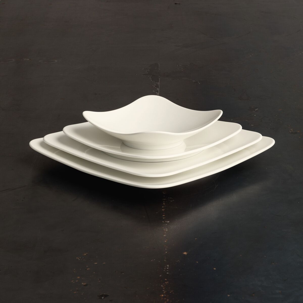 (4 pièces) SELTMANN WEIDEN | Assiette coupe – plate carrée – 290 × 290 mm