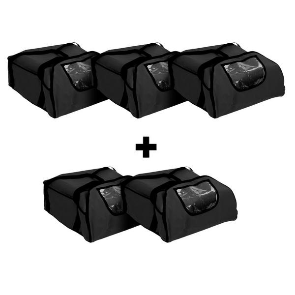 (5 stuks) pizzatas / isolatietas - voor per tas 5 pizzadozen 43x43cm - Zwart